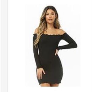 Black off shoulder mini dress forever 21